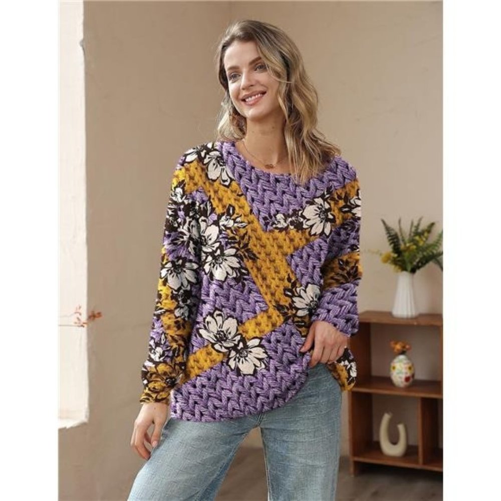 Oversized Pullover Sweaters Women Sweater Graphic Casual Loose Long Sleeve Knit
